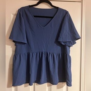 Blue Maternity Top - L